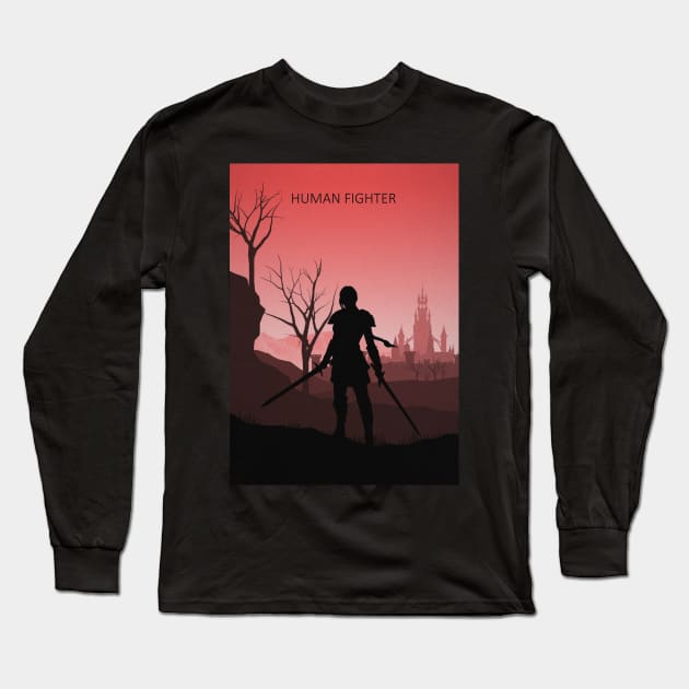 Human Fighter Long Sleeve T-Shirt by Rykker78 Artworks